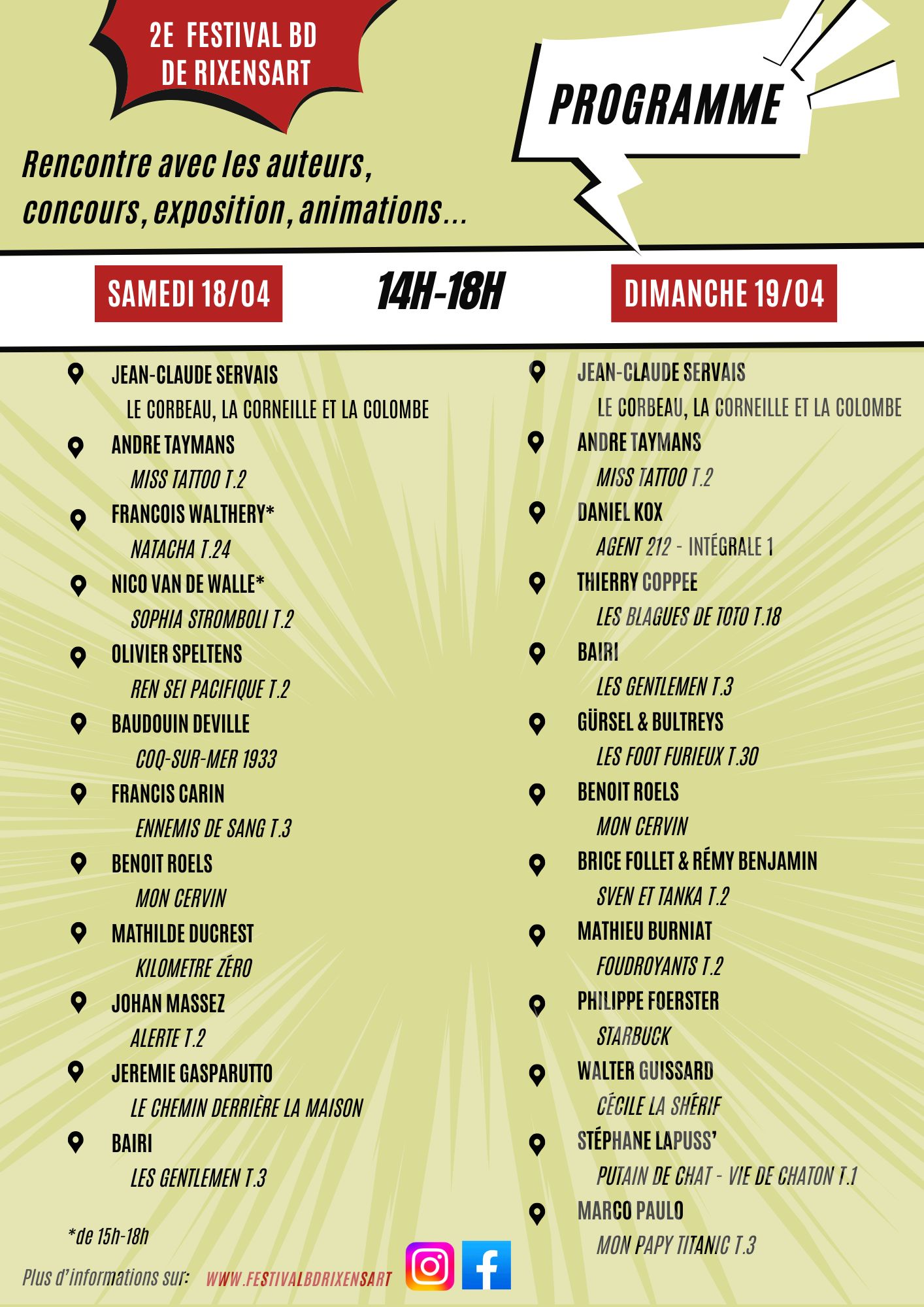 Programmation de l'evenement